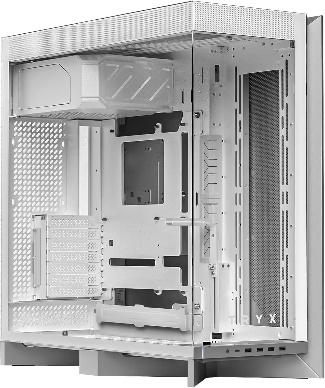 TRYX LUCA L70 White ATX PC Case Panoramic Glass with Front Panel ATX Case Bottom Mount PSU White image