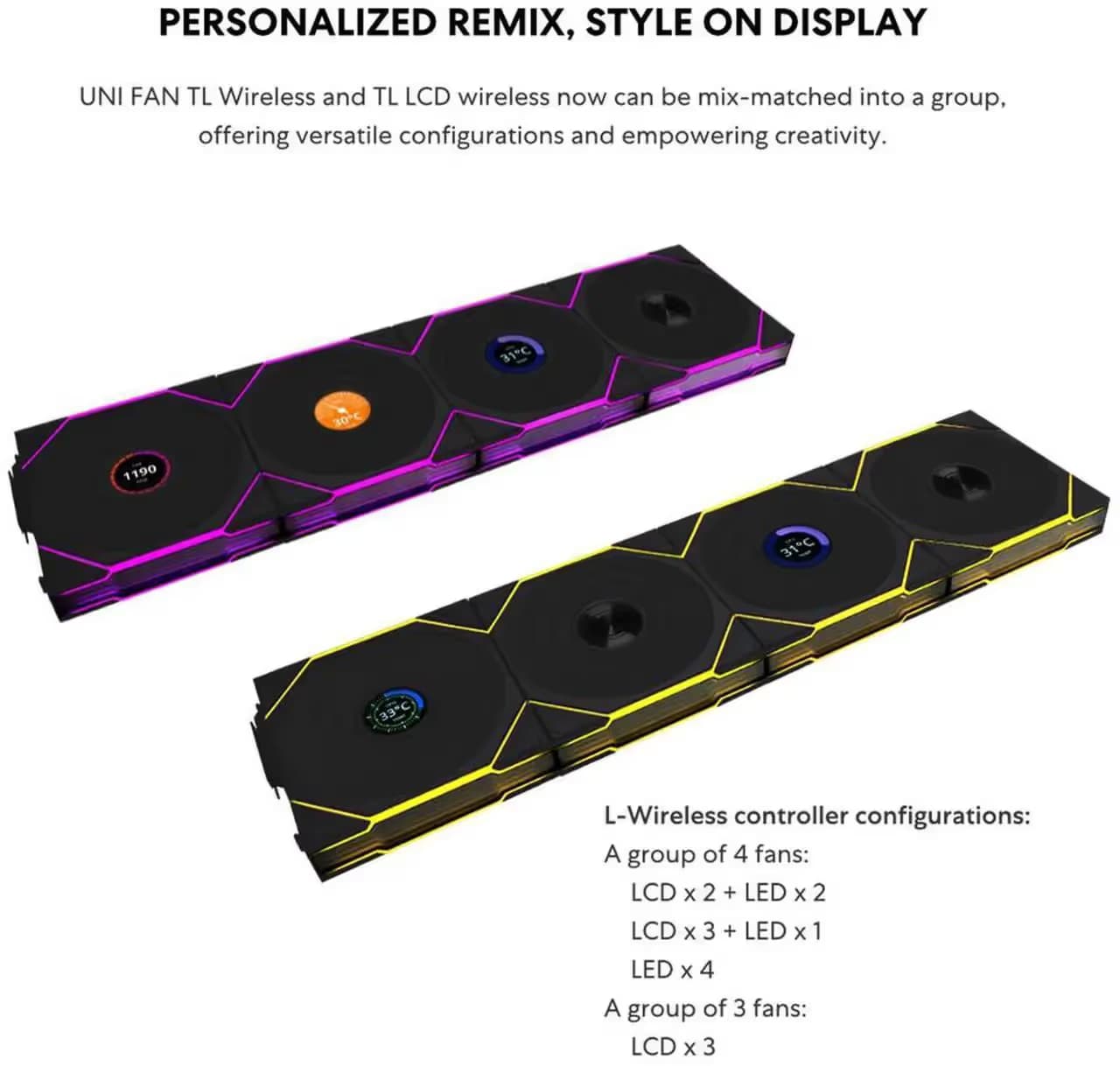 Lian Li UNI FAN TL Wireless 120mm Black Reverse PWM RGB image