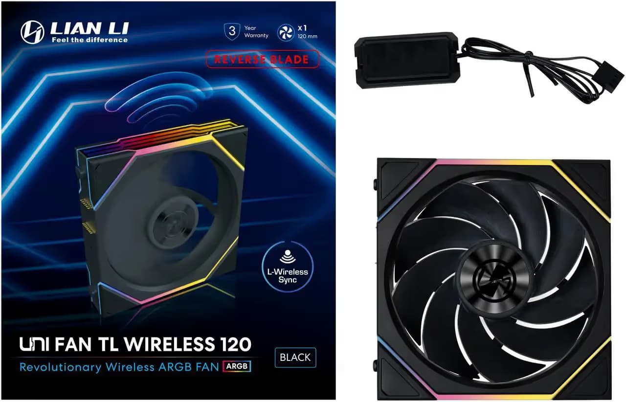 Lian Li UNI FAN TL Wireless 120mm Black Reverse PWM RGB image