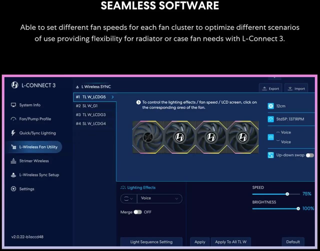 Lian Li UNI Fan TL Wireless 140mm Black RGB image