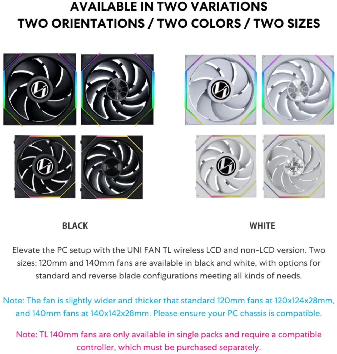 Lian Li UNI Fan TL Wireless 140mm Black RGB image