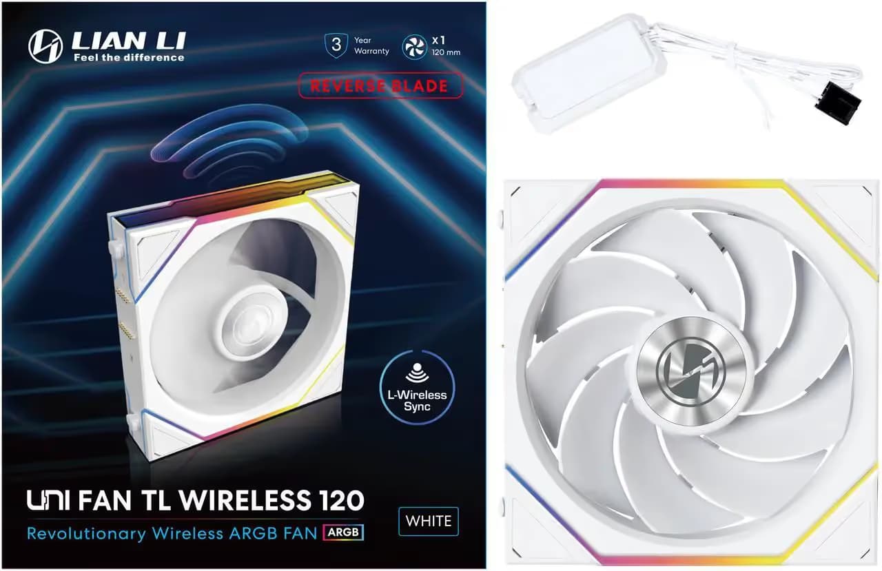 Lian Li UNI Fan TL 120mm Wireless White Reverse PWM ARGB image