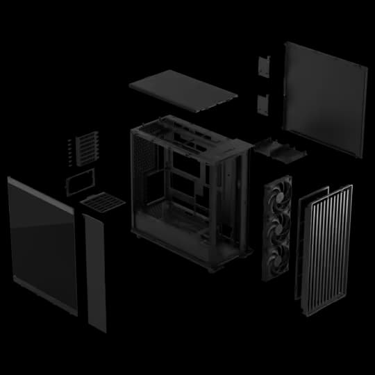 Fractal Design North XL Momentum Edition Black ATX Full TowerChassis with Blackened Oak Front and TG Side Panel Mid Tower PC Case image