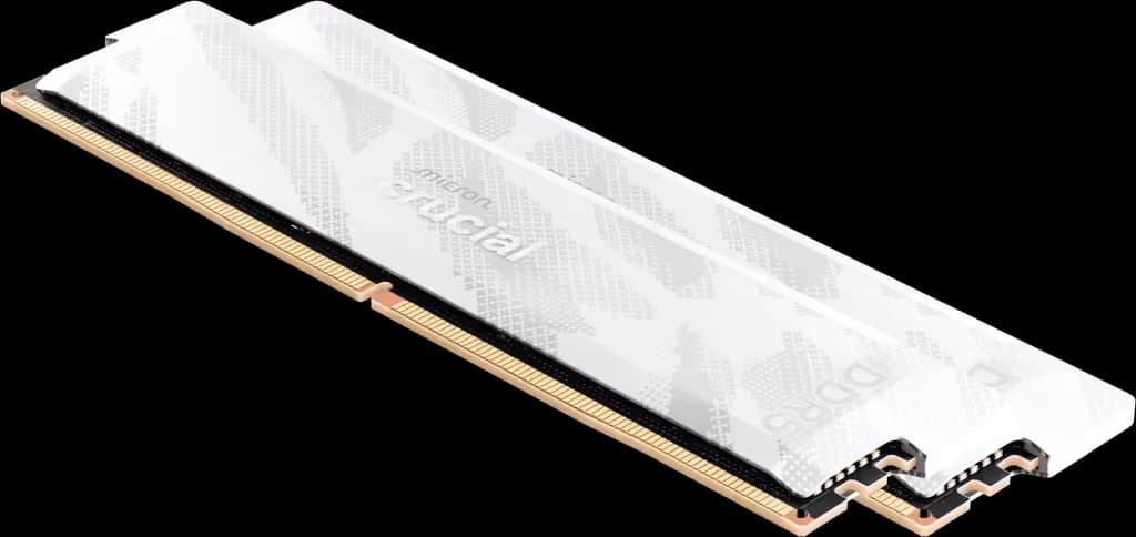 Crucial Pro DDR5-6400 CL32 32GB Kit (16GBx2) UDIMM: OC Gaming Memory White image