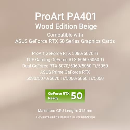 Asus ProArt PA401 Wood Edition Beige Tempered Glass image