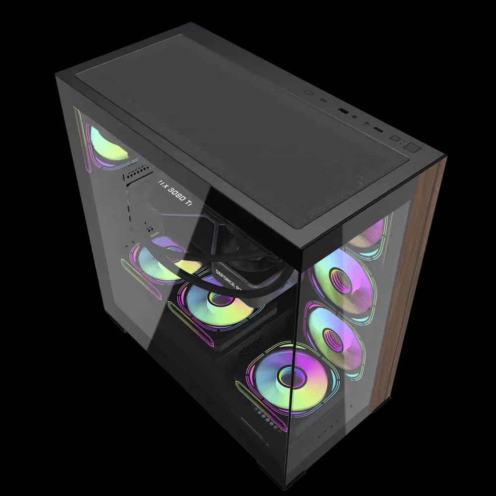 darkFlash DS900W Wood Black ATX Mid Tower image