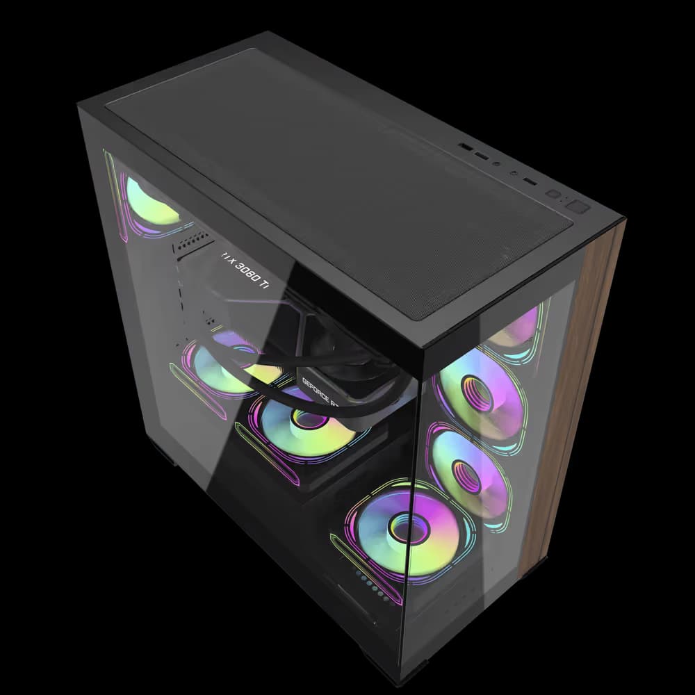 darkFlash DS900W Wood Black ATX Mid Tower image