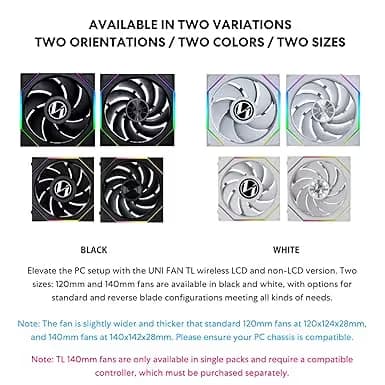 Lian Li UNI FAN TL120 LCD Wireless 120mm Black image