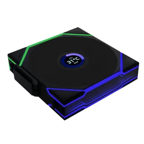  Lian Li UNI FAN TL120 LCD Wireless 120mm Black Reverse Blade image