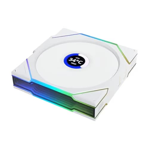  Lian Li UNI FAN TL120 LCD Wireless 120mm White Reverse Blade main image