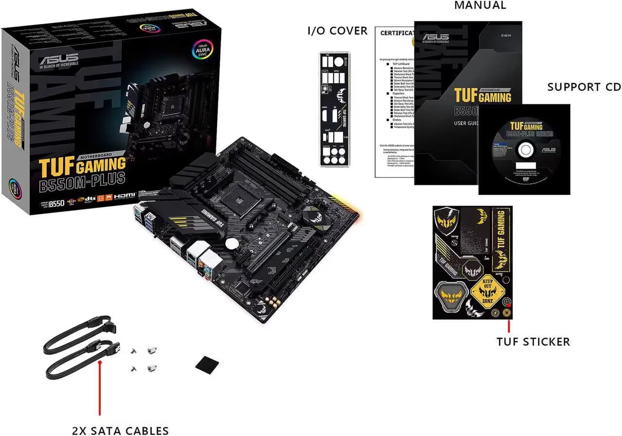 ASUS TUF Gaming B550M-PLUS AM4 Micro ATX Motherboard image