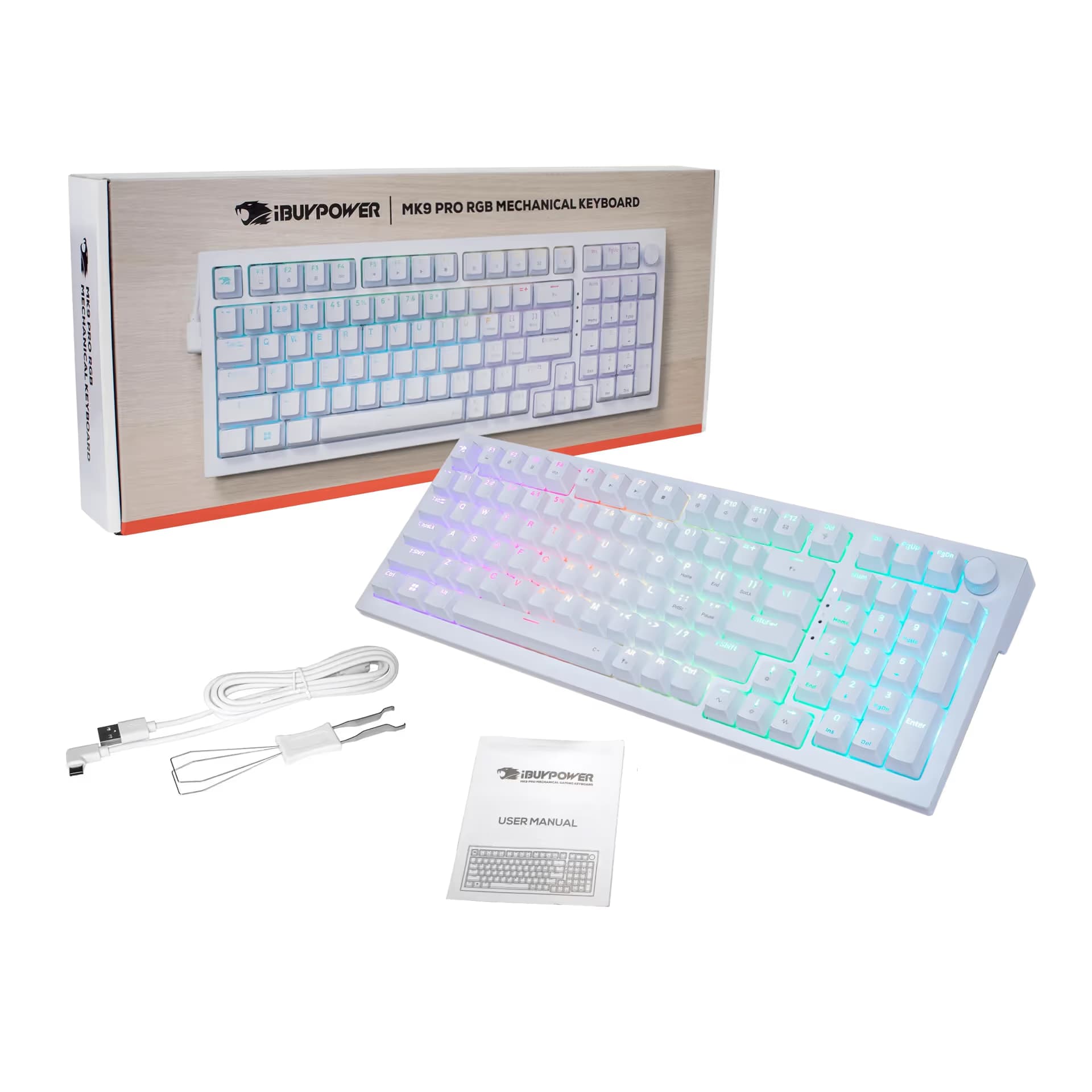 iBUYPOWER MK9 Pro RGB Mechanical Gaming Keyboard- White image