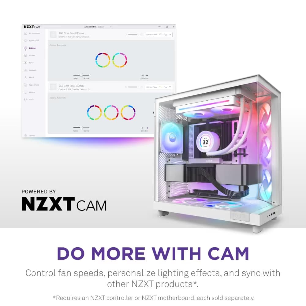 NZXT F240 RGB Core - 240mm Single-Frame Fan Unit White image