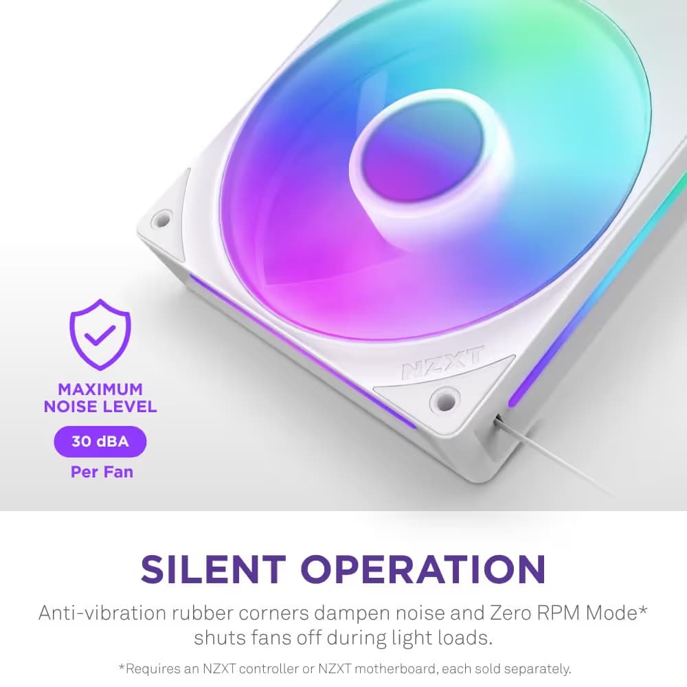 NZXT F240 RGB Core - 240mm Single-Frame Fan Unit White image