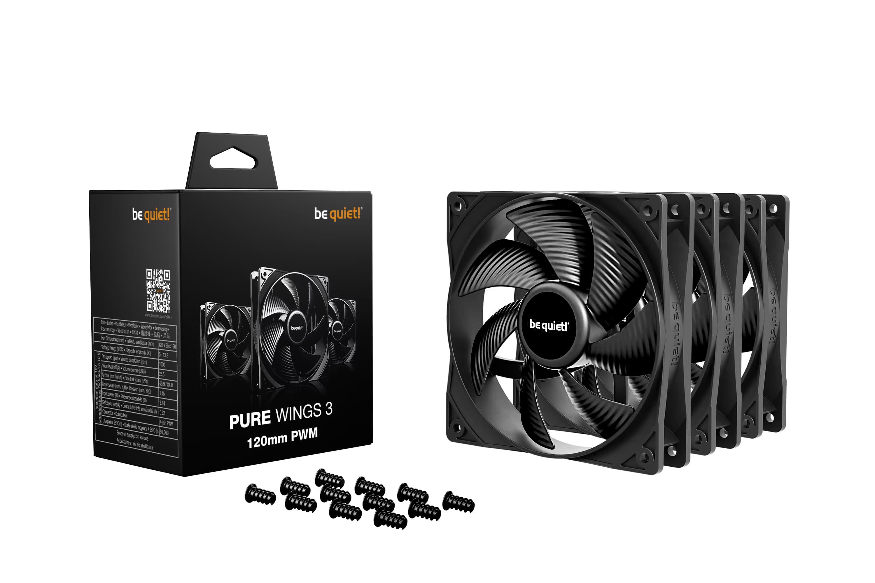 be quiet! Pure Wings 3 120mm PWM Triple Fan Pack - Black image