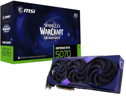 MSI GeForce RTX 5070 12G World of Warcraft MIDNIGHT VOID EDITION OC GDDR7 main image