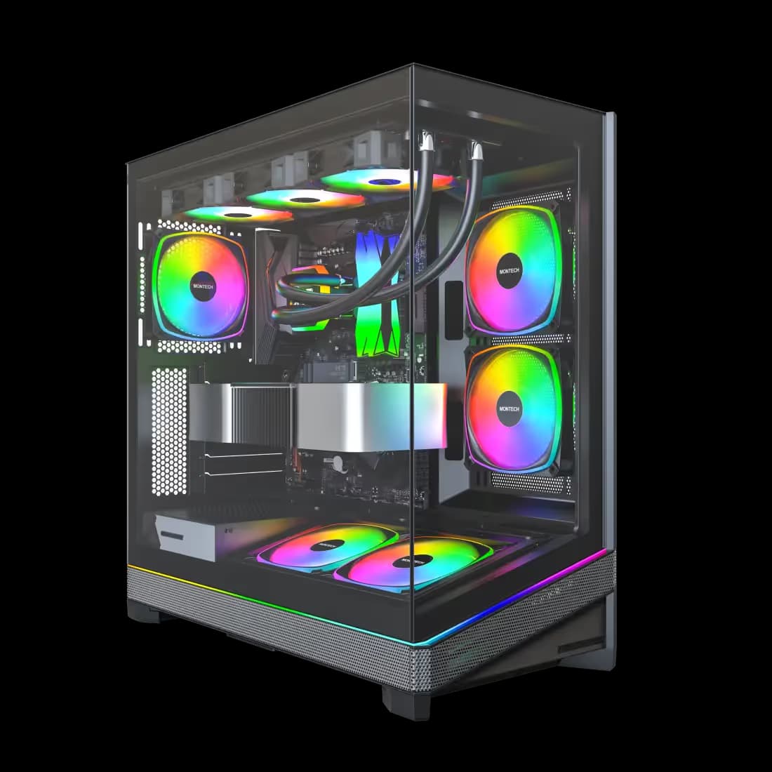 Montech Sky 3 ATX Mid Tower with Tempered Glass Side Panel - Black image