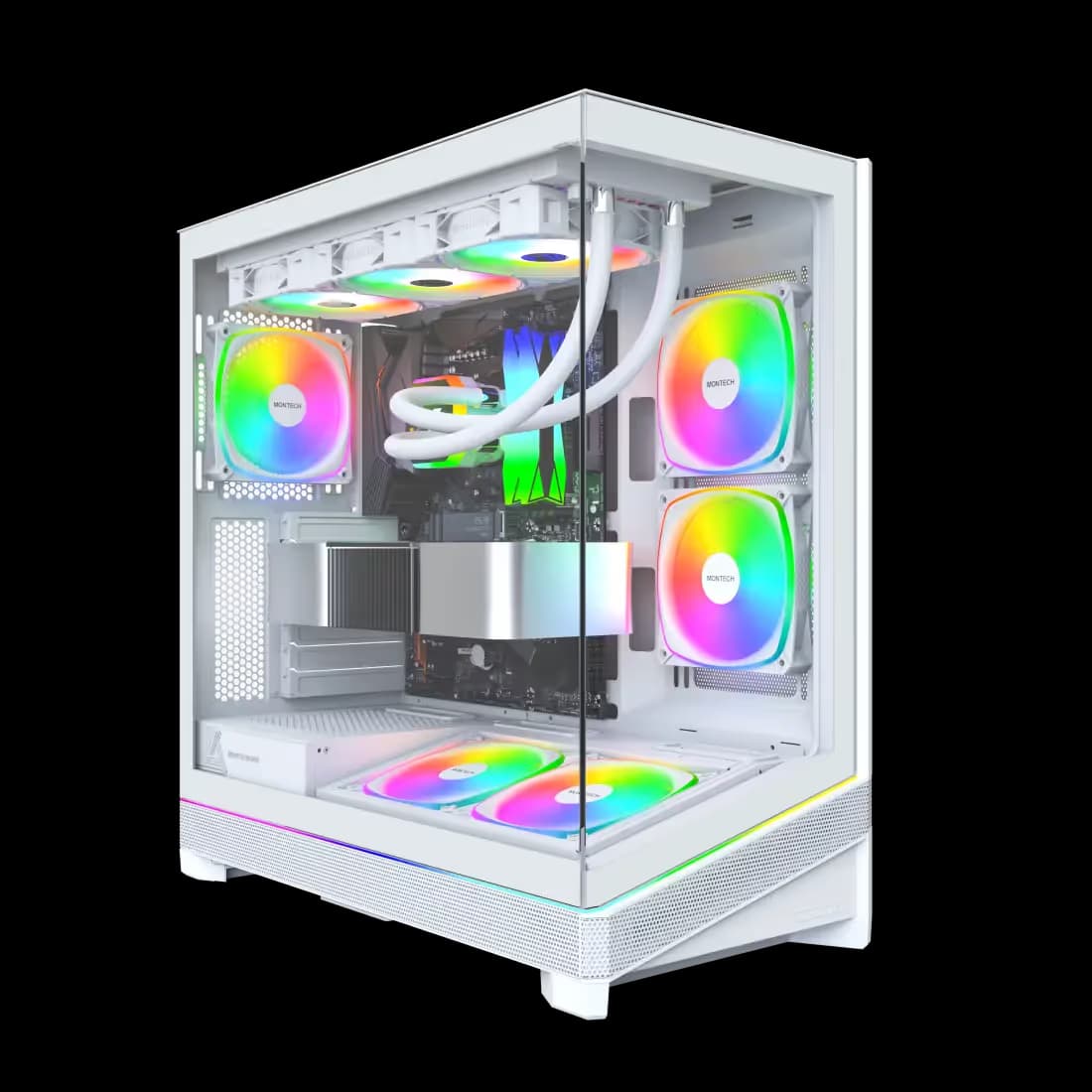 Montech Sky 3 ATX Mid Tower with Tempered Glass Side Panel - White image