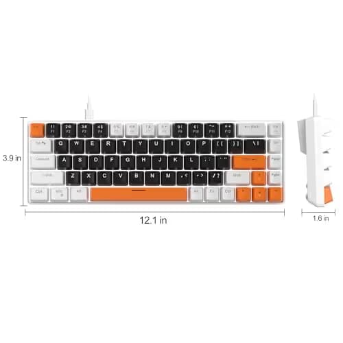 MageGee Portable 60% Mechanical Gaming Keyboard, MK-Box LED Backlit Compact 68 Keys Mini Wired Office Keyboard with Blue Switch for Windows Laptop PC Mac - Black/White image