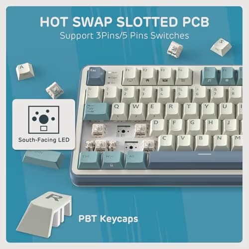 RK ROYAL KLUDGE S98 Mechanical Keyboard w/Smart Display & Knob, Top Mount 96% Wireless Mechanical Keyboard BT/2.4G/USB-C, Hot Swappable, Software Support, Creamy Sounding, 98 Keys image