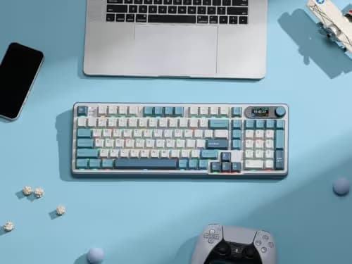 RK ROYAL KLUDGE S98 Mechanical Keyboard w/Smart Display & Knob, Top Mount 96% Wireless Mechanical Keyboard BT/2.4G/USB-C, Hot Swappable, Software Support, Creamy Sounding, 98 Keys image