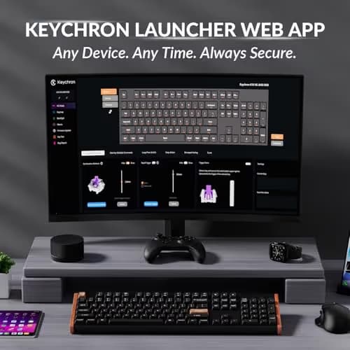 Keychron K10 HE Hall Effect Keyboard Wireless, Magnetic Switch Hot Swappable, Adjustable Actuation Rapid Trigger Mode with Aluminum + Wood Frame, Full-Size Custom RGB for Mac Windows Linux - Black image