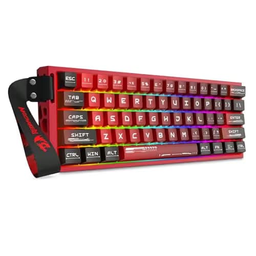 Redragon K753 HE Rapid Trigger Gaming Keyboard, 60% 61 Keys Wired Mechanical Keyboard w/Hype-Red Hollowed-Out Aluminum Base, Next-Gen UltraMag 100% POM Silky Rappid Trigger Magnetic Switch image