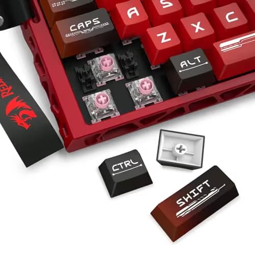 Redragon K753 HE Rapid Trigger Gaming Keyboard, 60% 61 Keys Wired Mechanical Keyboard w/Hype-Red Hollowed-Out Aluminum Base, Next-Gen UltraMag 100% POM Silky Rappid Trigger Magnetic Switch image