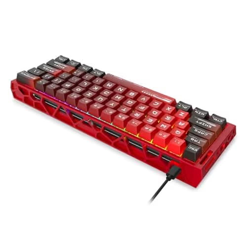 Redragon K753 HE Rapid Trigger Gaming Keyboard, 60% 61 Keys Wired Mechanical Keyboard w/Hype-Red Hollowed-Out Aluminum Base, Next-Gen UltraMag 100% POM Silky Rappid Trigger Magnetic Switch image
