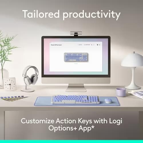 Logitech Alto Keys K98M Wireless Mechanical Keyboard, Customizable Keyboard with Vibration Absorbing Gasket, Backlit Keys, Bluetooth, USB-C Charging, for PC, Mac, Laptops - Lilac image