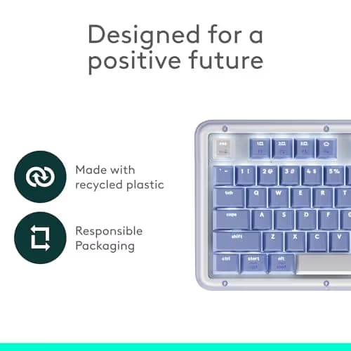Logitech Alto Keys K98M Wireless Mechanical Keyboard, Customizable Keyboard with Vibration Absorbing Gasket, Backlit Keys, Bluetooth, USB-C Charging, for PC, Mac, Laptops - Lilac image