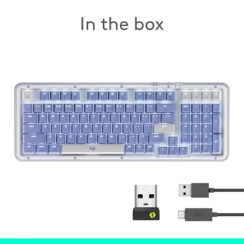 Logitech Alto Keys K98M Wireless Mechanical Keyboard, Customizable Keyboard with Vibration Absorbing Gasket, Backlit Keys, Bluetooth, USB-C Charging, for PC, Mac, Laptops - Lilac image