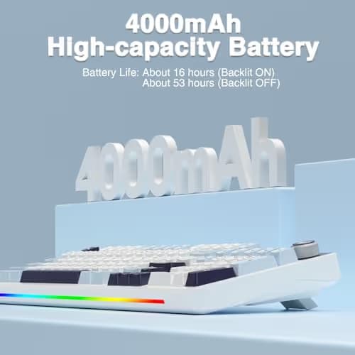 AULA S98 Pro Wireless Mechanical Keyboard,Smart Screen & Knob,Tri-Mode BT5.0/USB-C/2.4GHz Creamy Keyboard,Pre-lubed Linear Switches,Hot Swappable RGB Backlit Computer Gaming Keyboards image