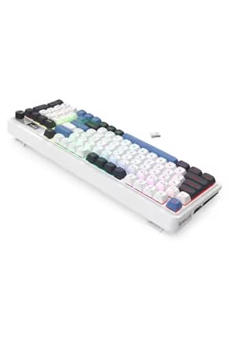 Redragon K719 Wireless Gasket Gaming Keyboard w/Hype Screen & Knob, 95 Keys Mechanical Keyboard, Easy-Control 1.14’’ TFT Info Display, 5-Layer Noise Dampener, Round PBT Keycaps, Mint Mambo Switch image