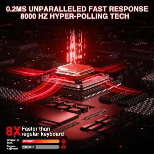 AULA WIN68 HE MAX - Hall Effect Gaming Keyboard with Magnetic Switch, Adjustable Actuation Fast Trigger Mode, 8KHz Polling Rate, RGB Backlit Wired Mechanical Gaming Keyboard 60 Percent Compact Design image