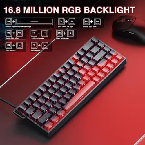 AULA WIN68 HE MAX - Hall Effect Gaming Keyboard with Magnetic Switch, Adjustable Actuation Fast Trigger Mode, 8KHz Polling Rate, RGB Backlit Wired Mechanical Gaming Keyboard 60 Percent Compact Design image