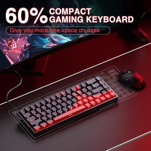 AULA WIN68 HE MAX - Hall Effect Gaming Keyboard with Magnetic Switch, Adjustable Actuation Fast Trigger Mode, 8KHz Polling Rate, RGB Backlit Wired Mechanical Gaming Keyboard 60 Percent Compact Design image