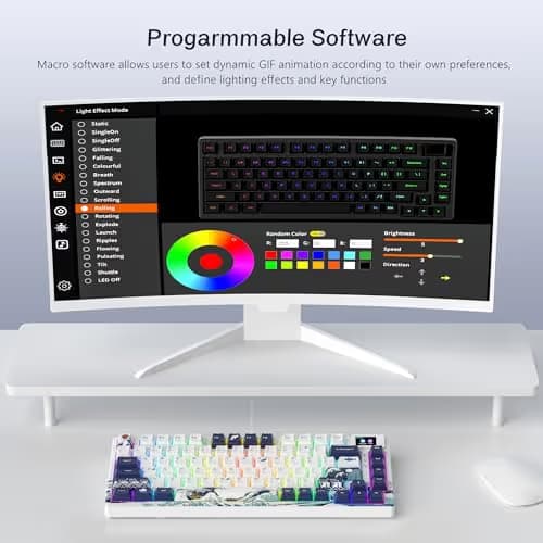 Womier SK80 75% Keyboard with Color Multimedia Display Mechanical Gaming Keyboard, Wired Hot Swappable Gasket Mount RGB Custom Key Board, Pre-lubed Stabilizer for Mac/Win, White Kanagawa image