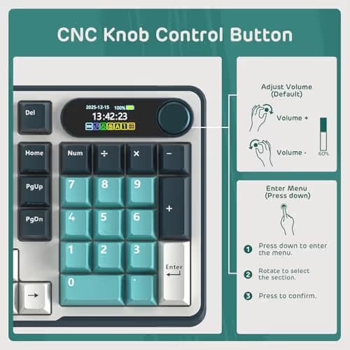 RK ROYAL KLUDGE S98 Mechanical Keyboard w/Smart Display & Knob, Top Mount 96% Wireless Mechanical Keyboard BT/2.4G/USB-C, Hot Swappable, Software Support, Creamy Sounding, 98 Keys image