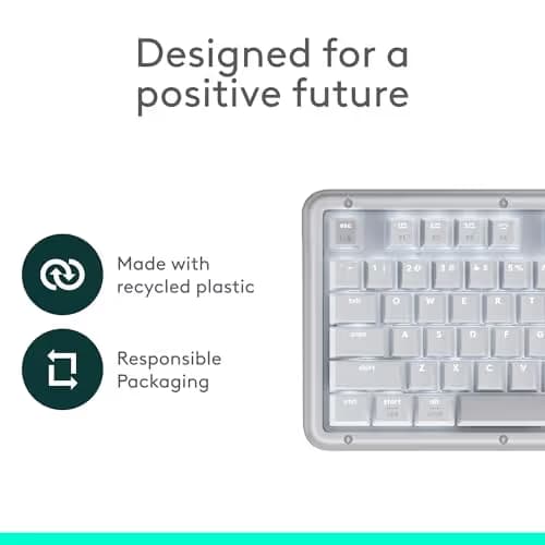 Logitech Alto Keys K98M Wireless Mechanical Keyboard, Customizable Keyboard with Vibration Absorbing Gasket, Backlit Keys, Bluetooth, USB-C Charging, for PC, Mac, Laptops - Off-White image