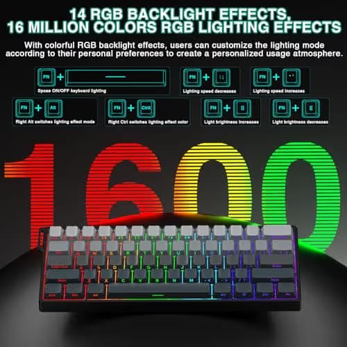 Aula WIN60 HE - 60% Mechanical Gaming Keyboard Wired, Hall Effect Magnetic Switch Hot Swappable,8000 Hz Polling Rate, RGB Keyboard 60 Percent Compact Design for PC (Gradient Gray) image