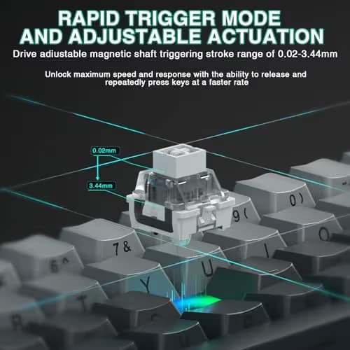 Aula WIN60 HE - 60% Mechanical Gaming Keyboard Wired, Hall Effect Magnetic Switch Hot Swappable,8000 Hz Polling Rate, RGB Keyboard 60 Percent Compact Design for PC (Gradient Gray) image