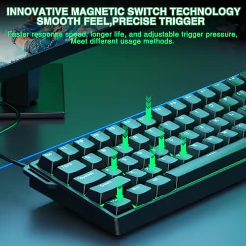 Aula WIN60 HE - 60% Mechanical Gaming Keyboard Wired, Magnetic Switch Hot Swappable, Adjustable Actuation Rapid Trigger Mode, 8000 Hz Polling Rate, RGB Small Keyboard 60 Percent Compact Design for PC image