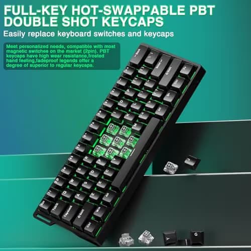 Aula WIN60 HE - 60% Mechanical Gaming Keyboard Wired, Magnetic Switch Hot Swappable, Adjustable Actuation Rapid Trigger Mode, 8000 Hz Polling Rate, RGB Small Keyboard 60 Percent Compact Design for PC image