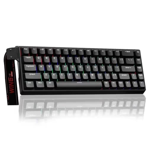 AULA WIN68 HE Mechanical Gaming Keyboard 60%, Hall Effect Magnetic Switch, Fast Trigger Mode Adjustable Actuation, 8000Hz Polling Rate, RGB Backlit, Wired Black Keyboard for Laptop/PC Gamer image