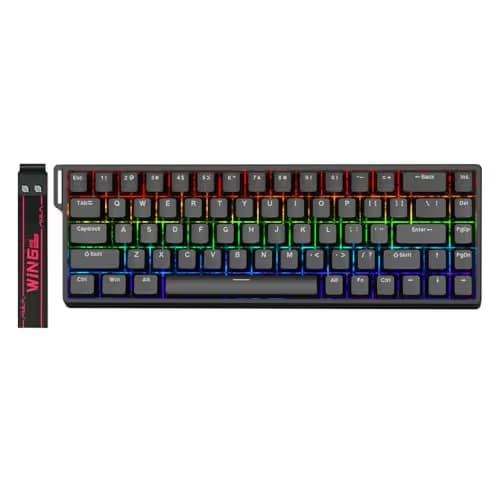 AULA WIN68 HE Mechanical Gaming Keyboard 60%, Hall Effect Magnetic Switch, Fast Trigger Mode Adjustable Actuation, 8000Hz Polling Rate, RGB Backlit, Wired Black Keyboard for Laptop/PC Gamer image
