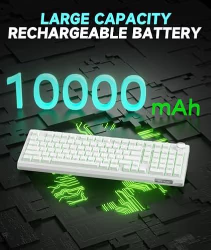 SOLAKAKA KI99 Pro 96% Wireless Mechanical Keyboard, RGB Gaming Keyboard, Hot-Swappable Pre-Lubed Switches, Gasket Structure Creamy Keyboards (Contour-Style White, Non-Silent Version) image