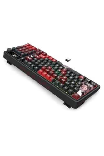 Redragon K719 PRO Wireless Gasket Gaming Keyboard w/Hype Screen & Knob, 95 Keys Mechanical Keyboard, Easy-Control 1.14’’ TFT Info Display, 5-Layer Noise Dampening, Custom Linear Switch, Anime Edition image