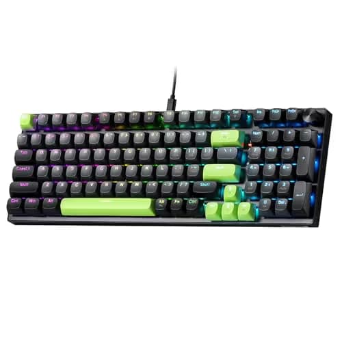 Redragon K740 98 Keys Wired RGB Gaming Keyboard, 95% PBT Mechanical Keyboard w/Solid Aluminum Base, Dedicated Knob Control & Hot-Swap Socket, Custom Linear Switch image