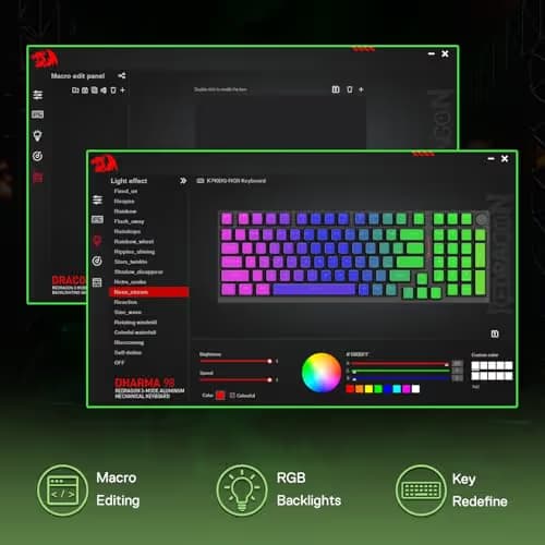 Redragon K740 98 Keys Wired RGB Gaming Keyboard, 95% PBT Mechanical Keyboard w/Solid Aluminum Base, Dedicated Knob Control & Hot-Swap Socket, Custom Linear Switch image
